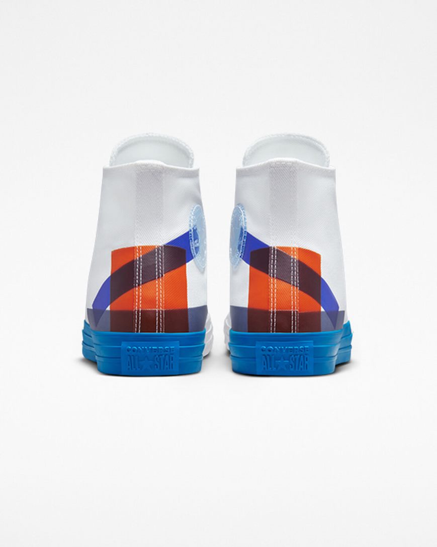 Men's Converse Chuck Taylor All Star Space Racer High Top Shoes White / Blue / White | AU 53E69M